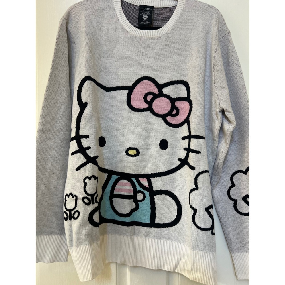 Hello Kitty Sweater Sanrio Crewneck Long in Size Women's Large NWT